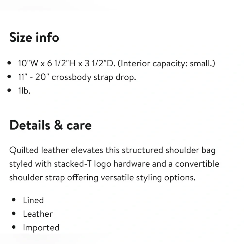 ❌SOLD❤️Tory Burch NWT Small Kira Moto Quilted Convertible Shoulder Bag - Picture 5 of 6